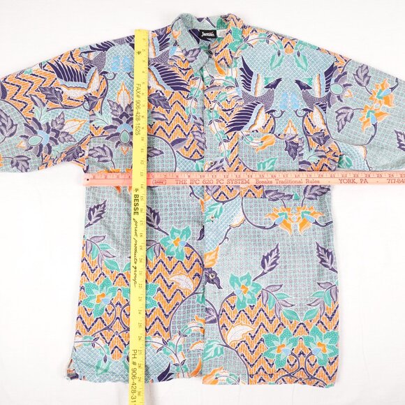 Jantzen Tropical Print Hawaiian Shirt Men's Medium 100% Cotton Short Sleeve - Picture 7 of 7